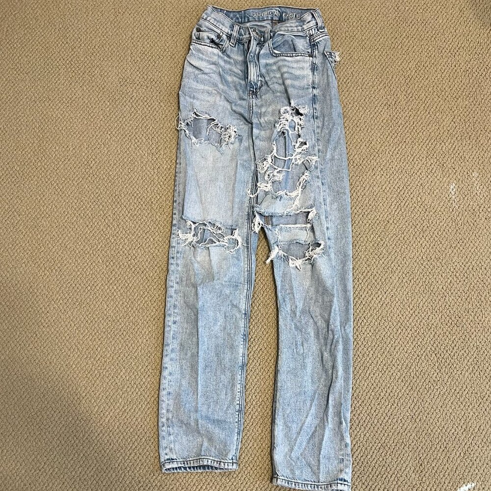 American Eagle High Rise Baggy Straight Jeans